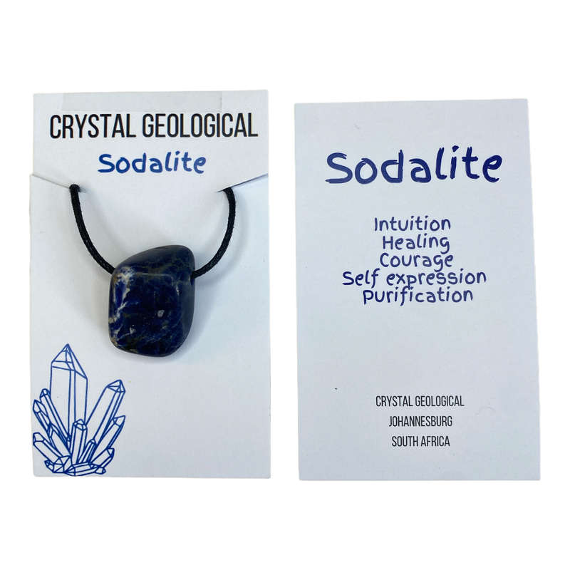 Assorted Tumble Gemstone Necklace on Black Cord - Crystal Geological