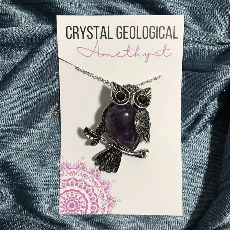 Assorted Gemstone Owl Pendants with Chain