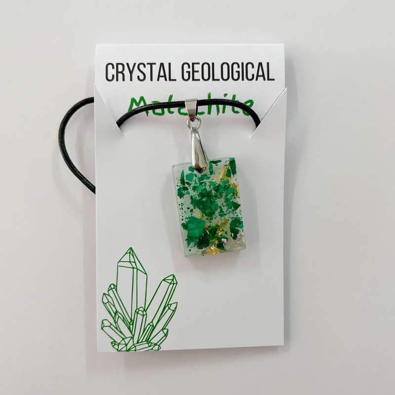Assorted Resin Gemstone Pendants on Black Cord