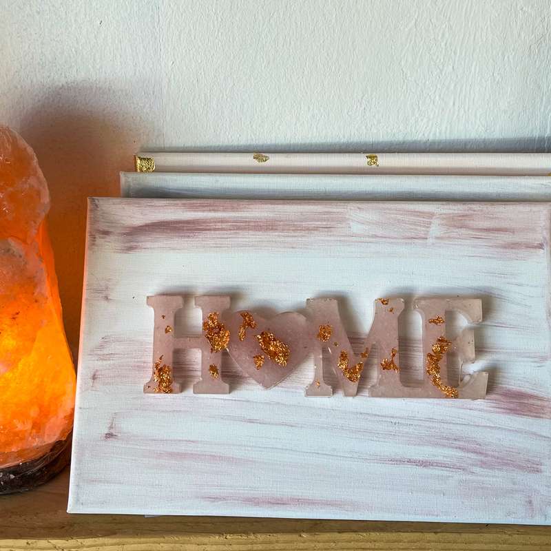 Assorted Gemstone Resin Home Signs on Canvas