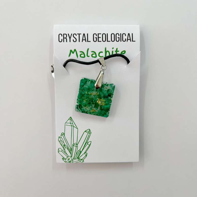 Assorted Resin Gemstone Pendants on Black Cord