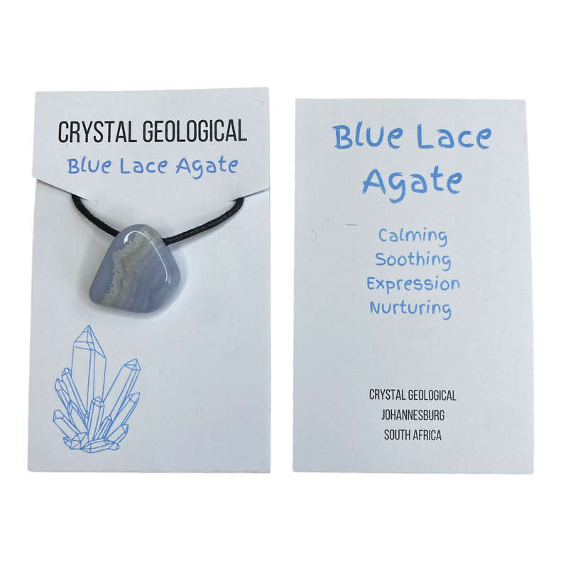 Assorted Tumble Gemstone Necklace on Black Cord - Crystal Geological