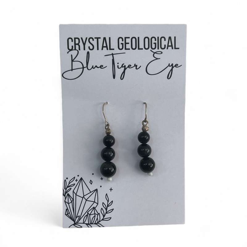 Blue Tiger Eye Earrings