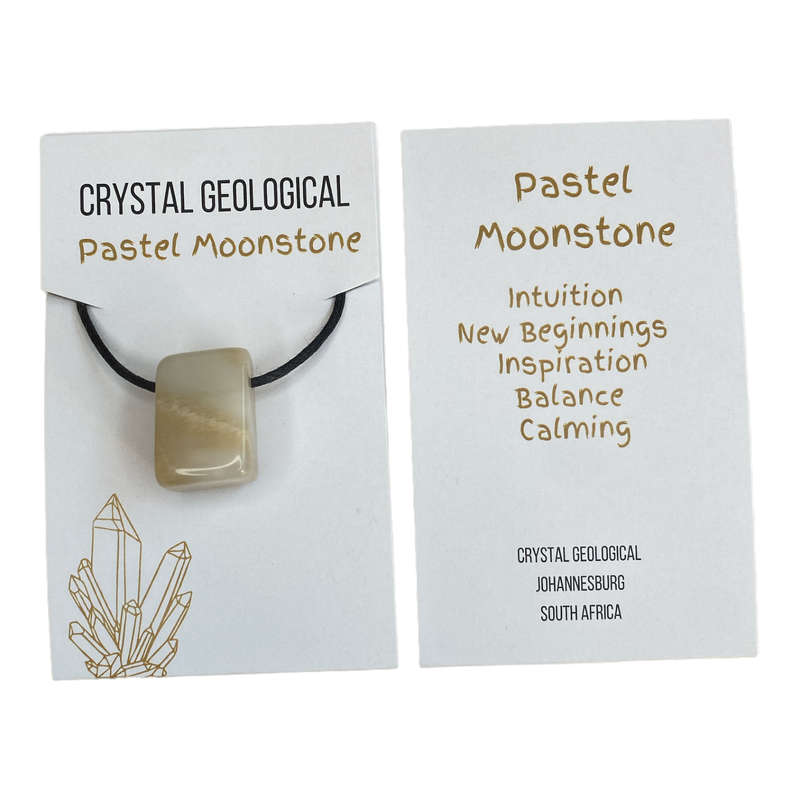 Assorted Tumble Gemstone Necklace on Black Cord - Crystal Geological