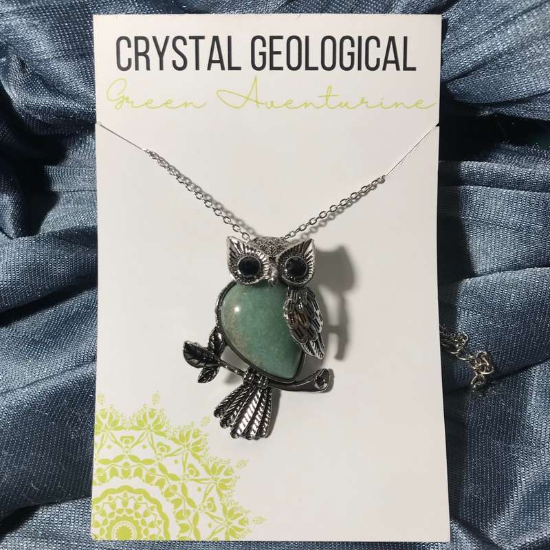 Assorted Gemstone Owl Pendants with Chain