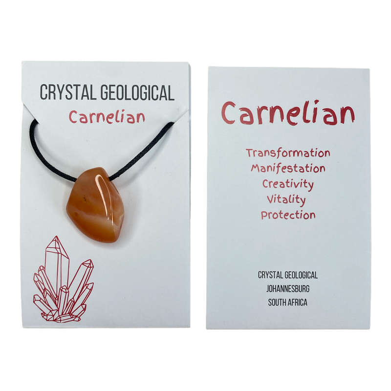 Assorted Tumble Gemstone Necklace on Black Cord - Crystal Geological
