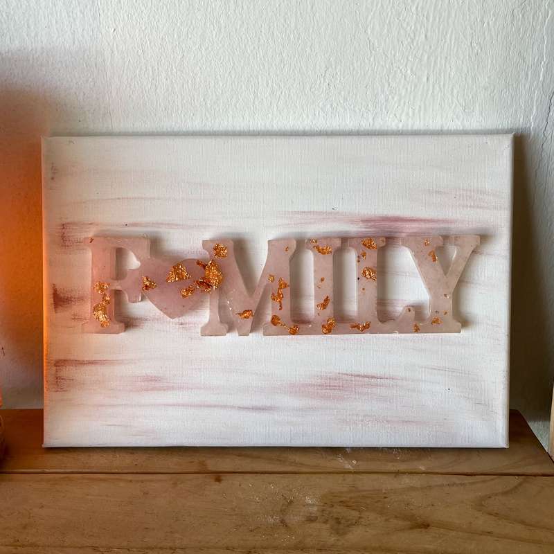 Assorted Gemstone Resin Family Signs on Canvas