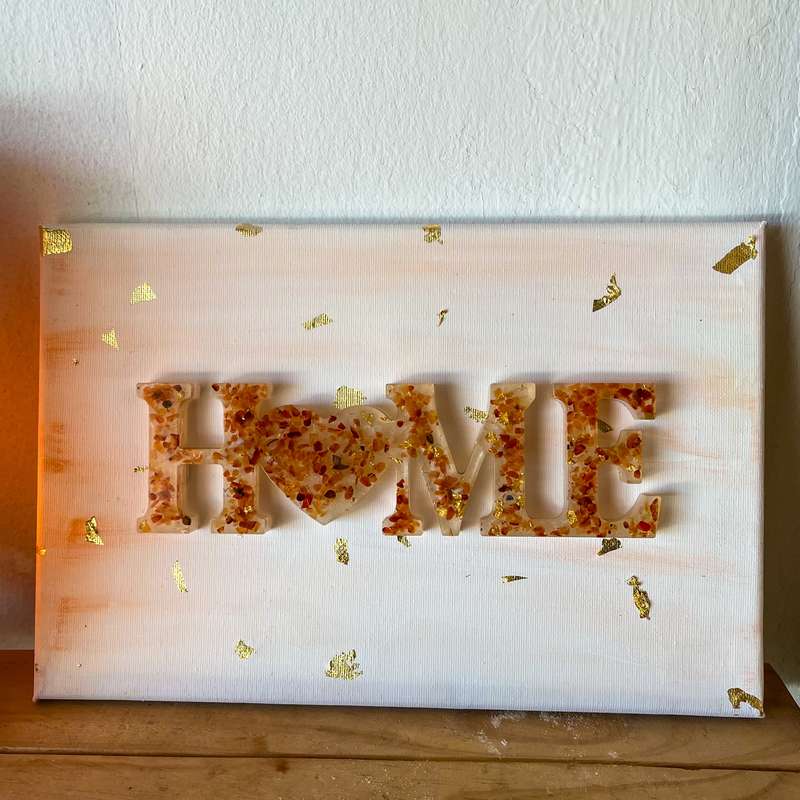 Assorted Gemstone Resin Home Signs on Canvas