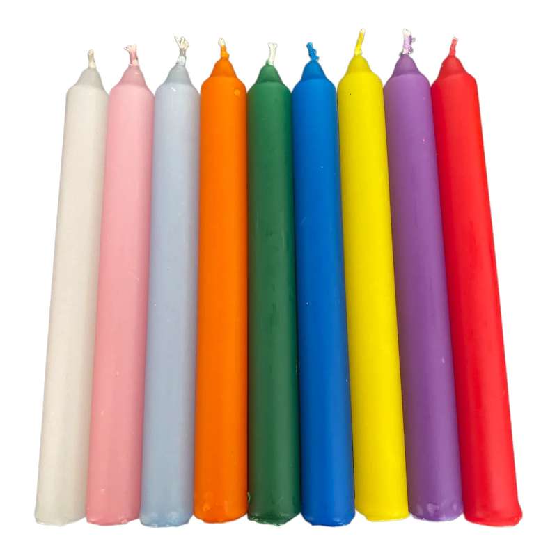Assorted Dipped Candles - Pack of 10 - 17cm