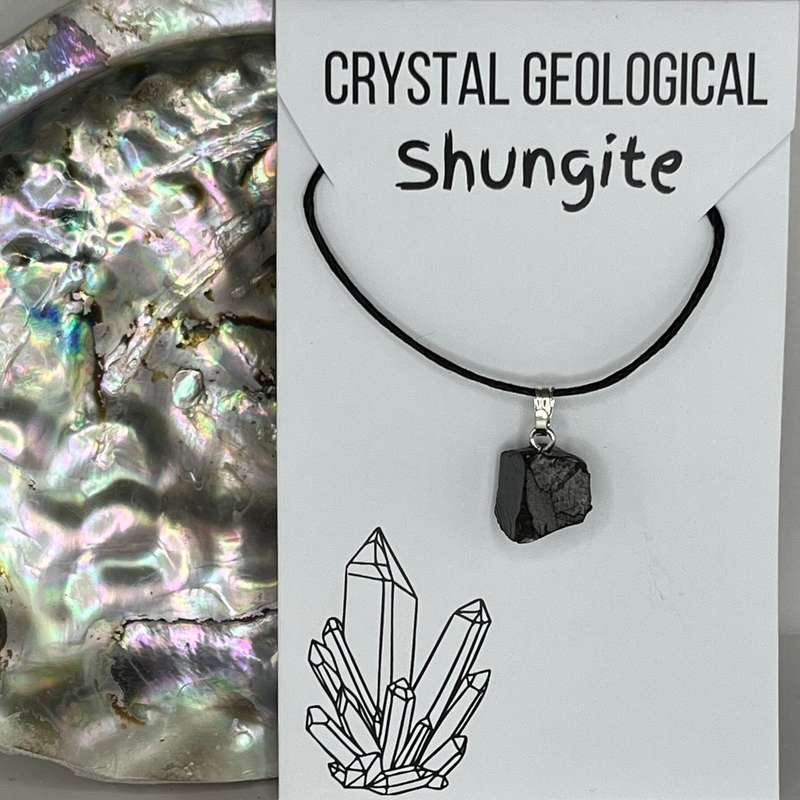 Rough Elite Shungite Piece on Black Cord