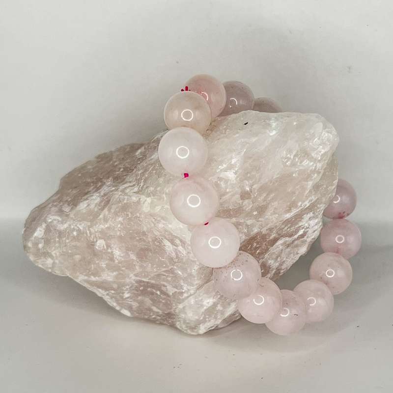 Rose Quartz Round Bead Bracelets