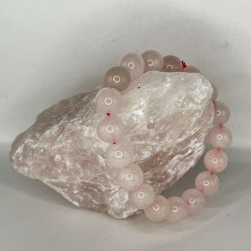 Rose Quartz Round Bead Bracelets