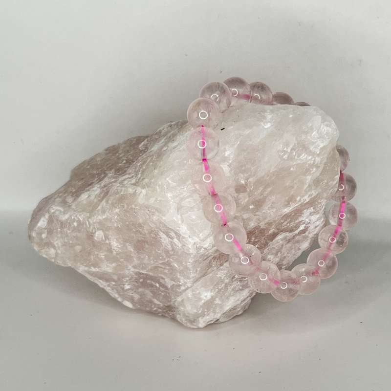Rose Quartz Round Bead Bracelets