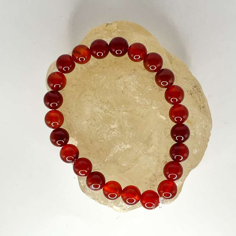 Carnelian Round Bead Bracelets