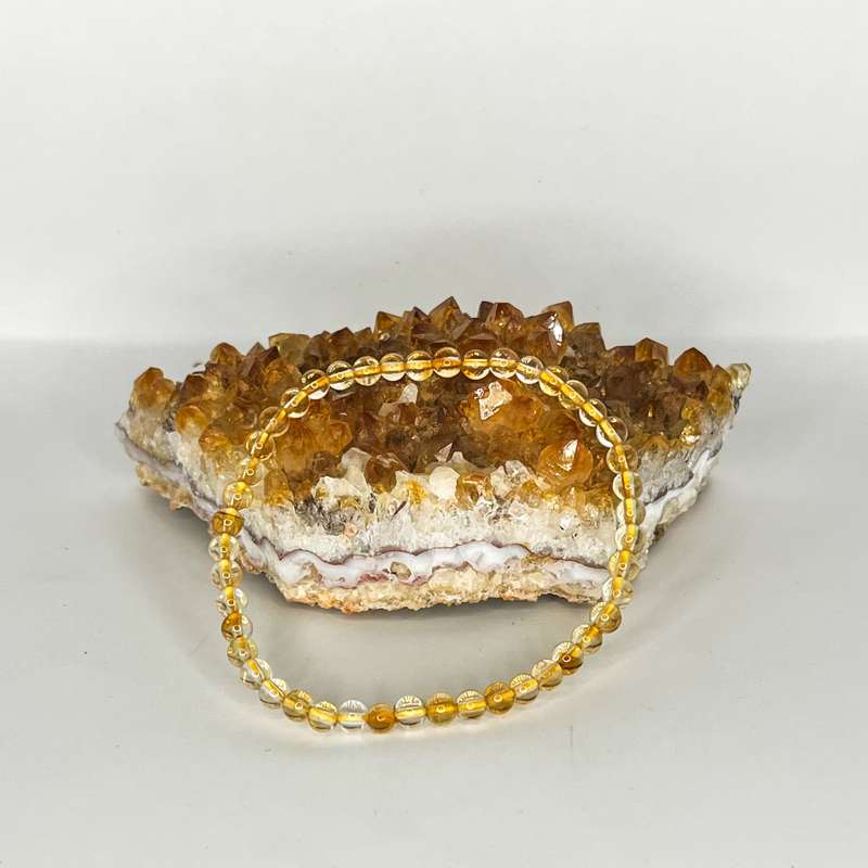 Citrine Round Bead Bracelets
