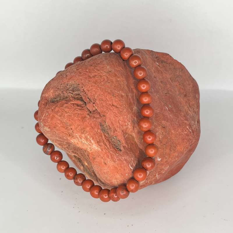 Red Jasper Round Bead Bracelets