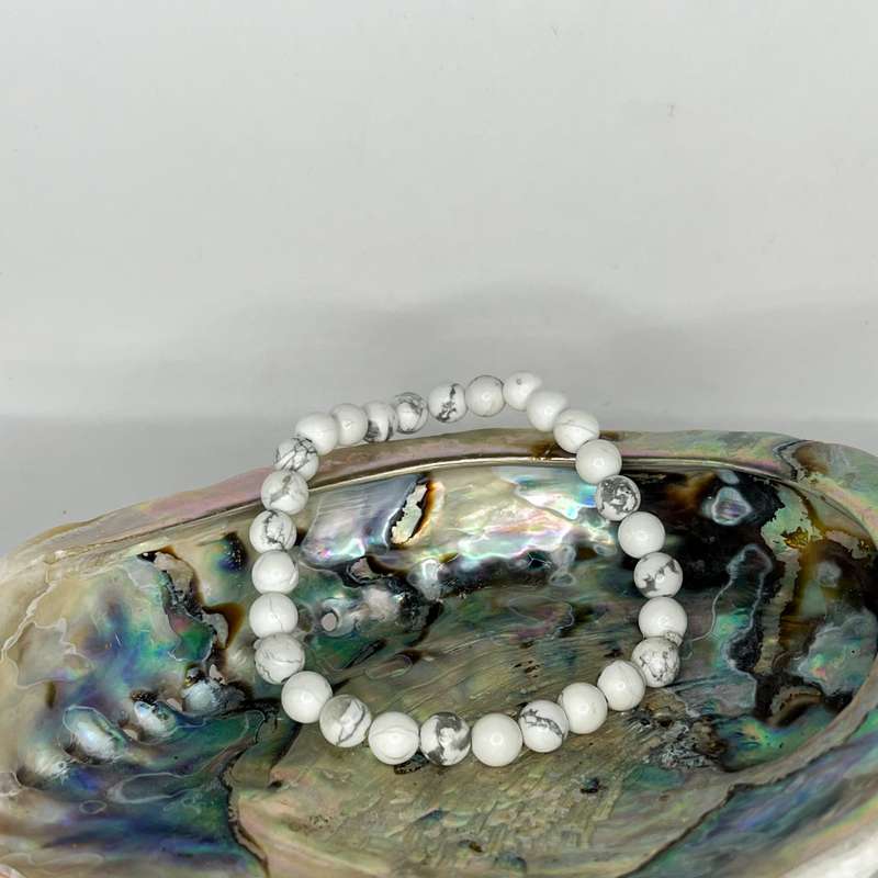 Howlite Round Bead Bracelets
