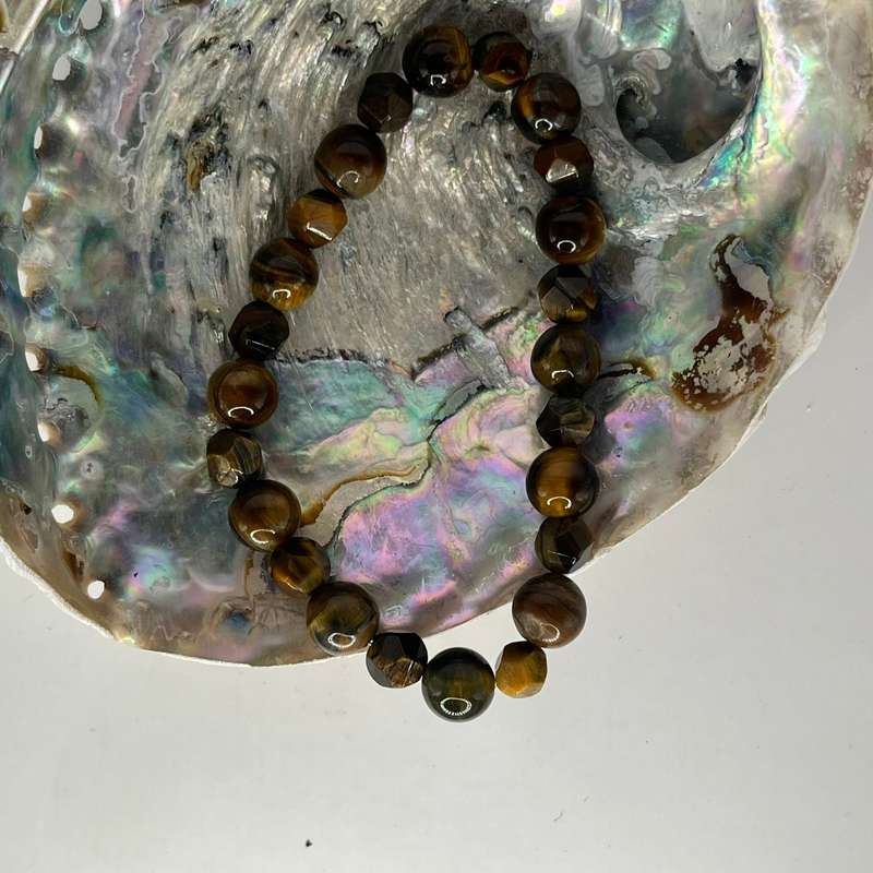 Tiger Eye Round Bead Bracelet