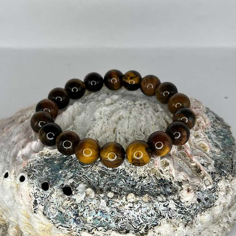 Tiger Eye Round Bead Bracelet