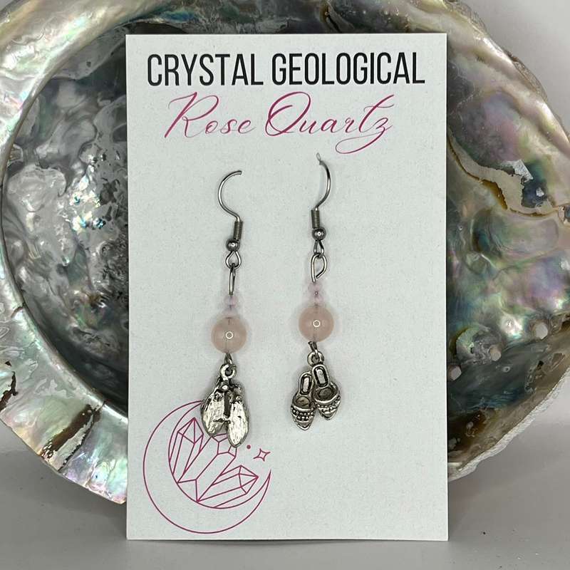 Assorted Rose Quartz Beaded Earring