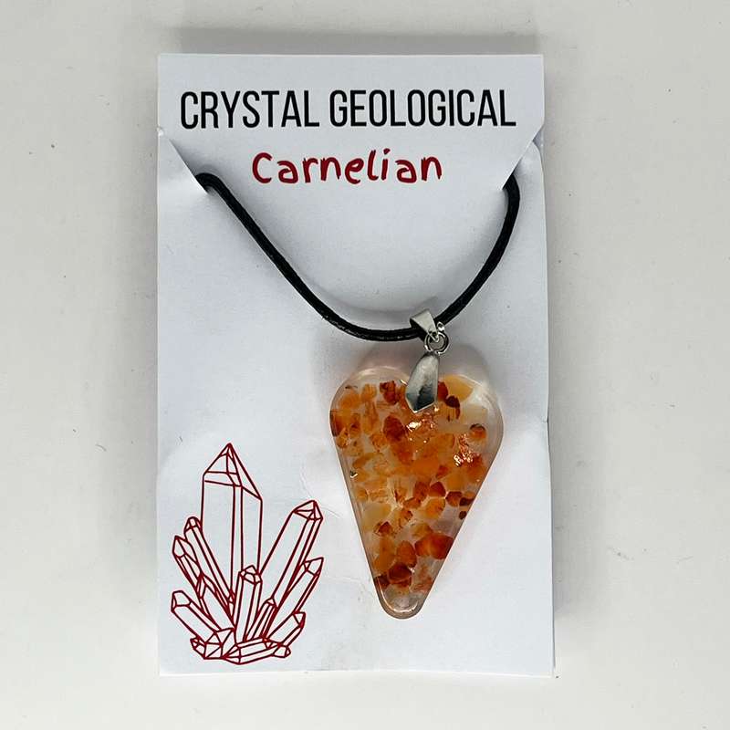 Assorted Resin Gemstone Pendants on Black Cord