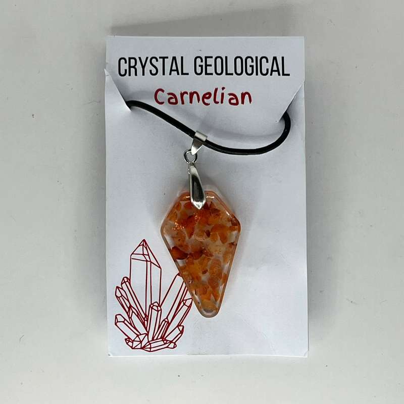 Assorted Resin Gemstone Pendants on Black Cord