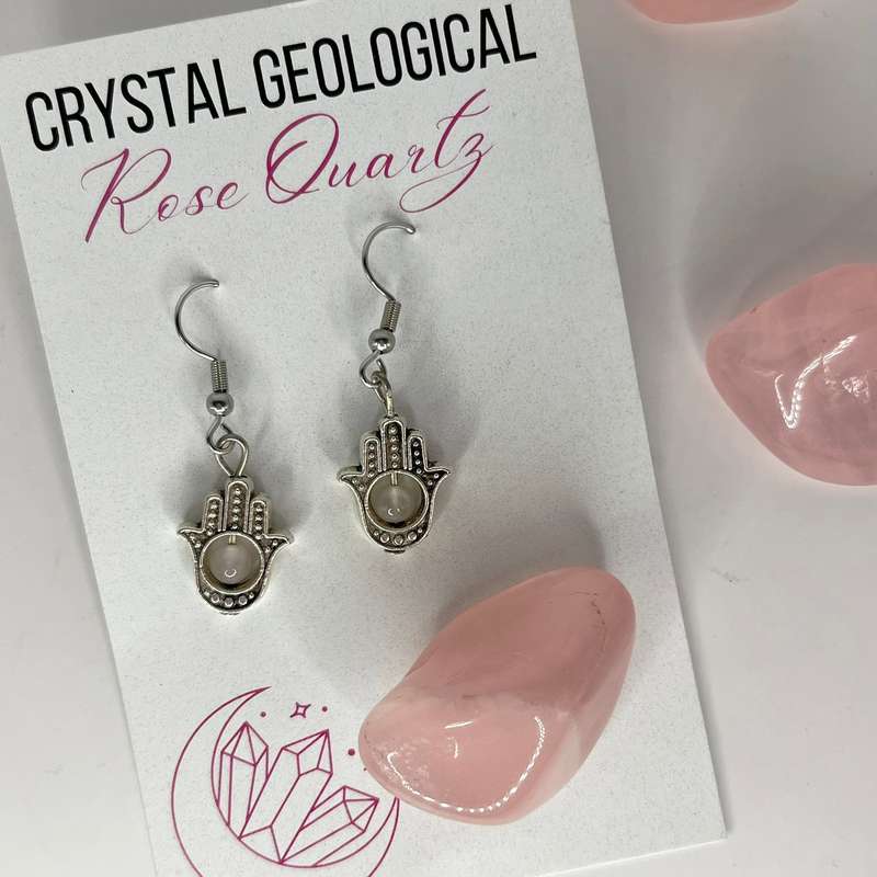 Assorted Rose Quartz Beaded Earring