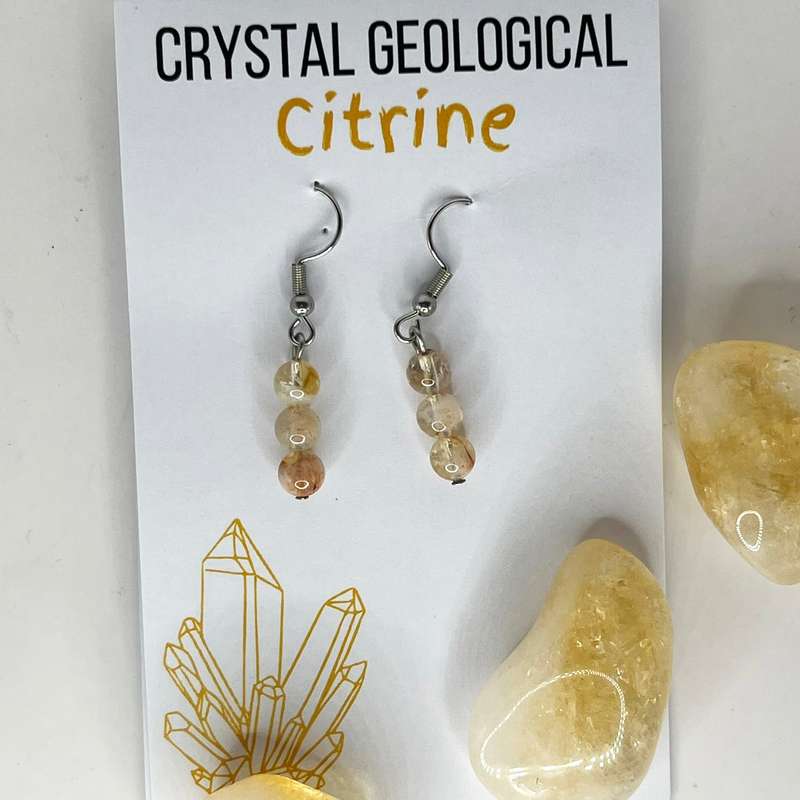 Citrine Beaded Earrings