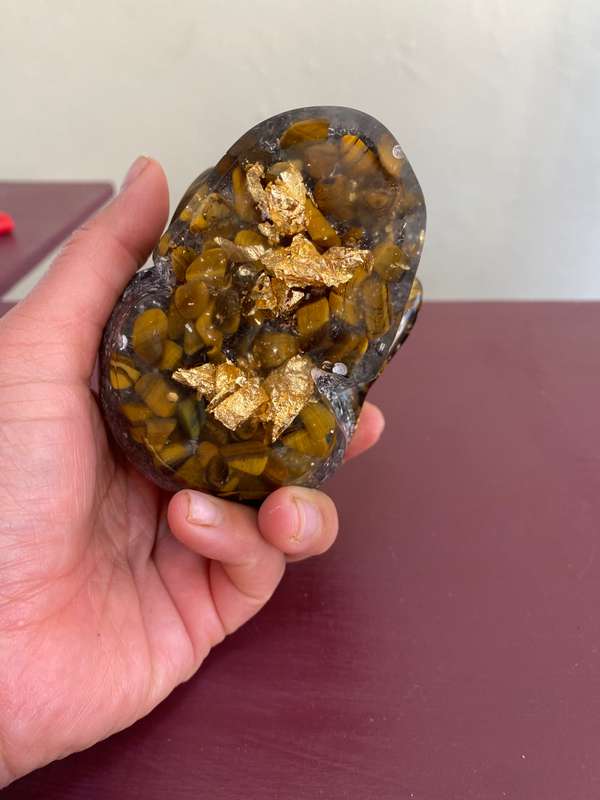 Tiger Eye Orgonite Skull - 8cm