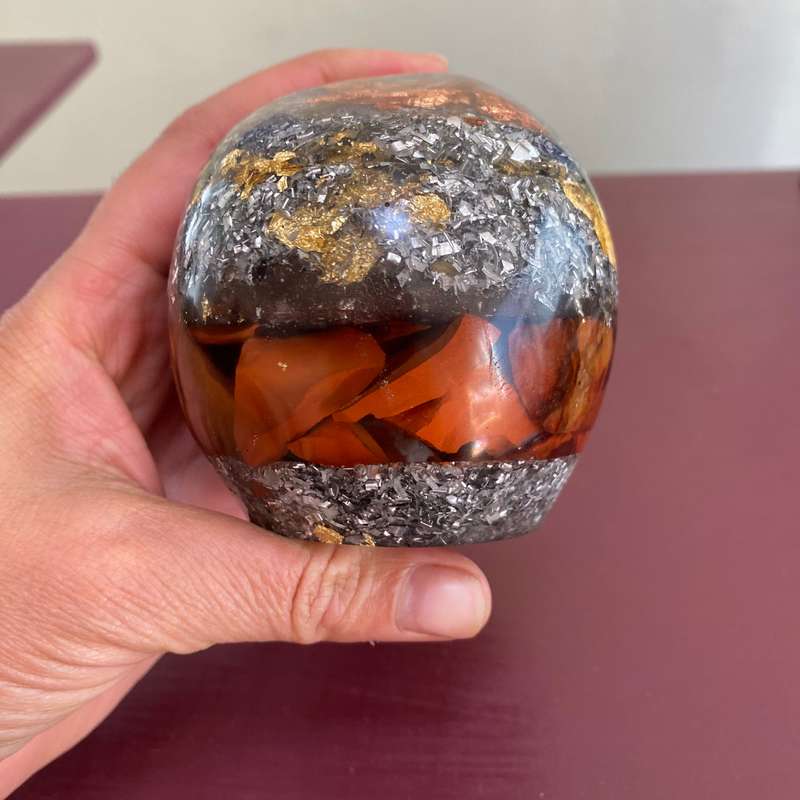 Red Jasper Orgonite Skull - 8cm