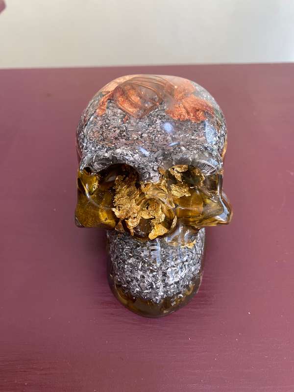 Tiger Eye Orgonite Skull - 8cm