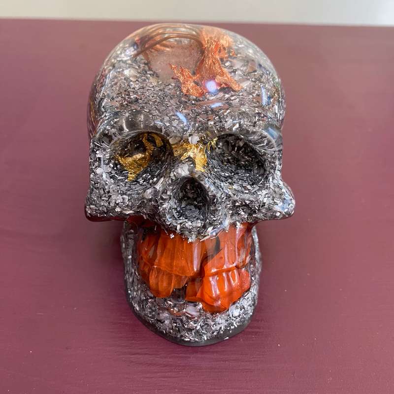 Red Jasper Orgonite Skull - 8cm