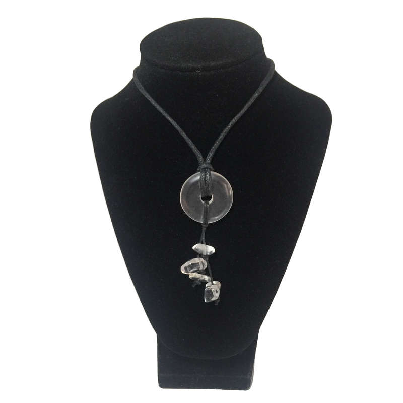 Clear Quartz Donut Necklace