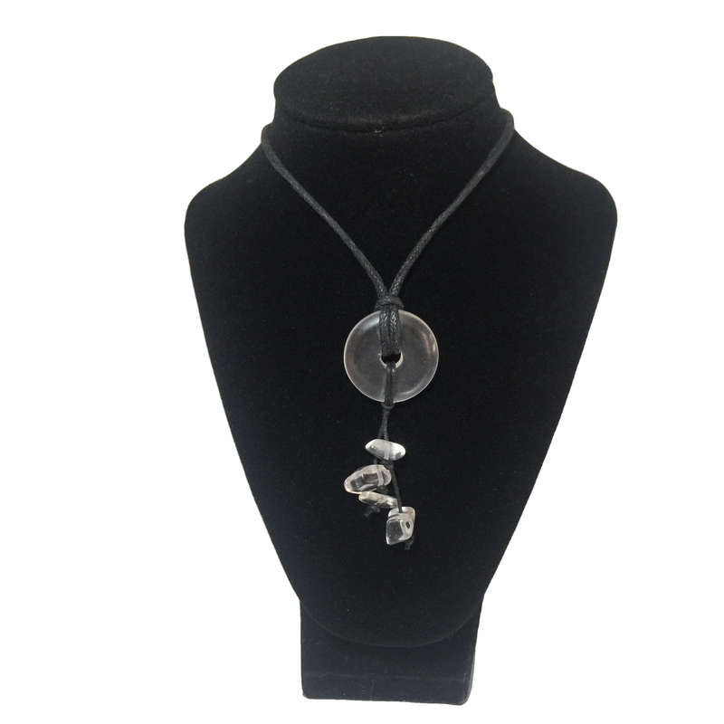 Clear Quartz Donut Necklace