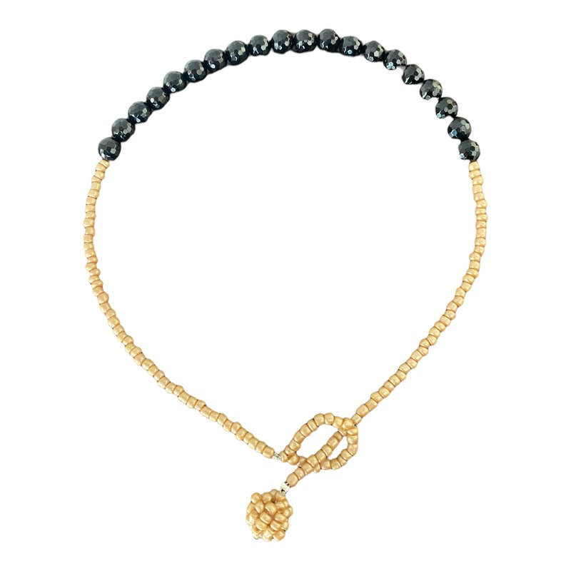 Faceted Black Agate Necklace