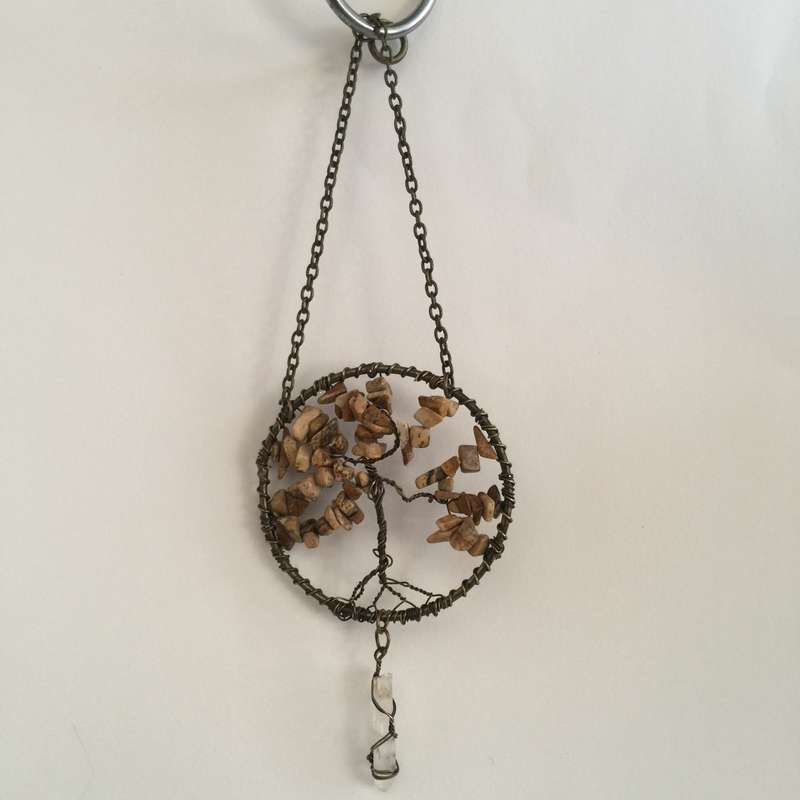 Picture jasper Copper Suncatcher with Crystal Point