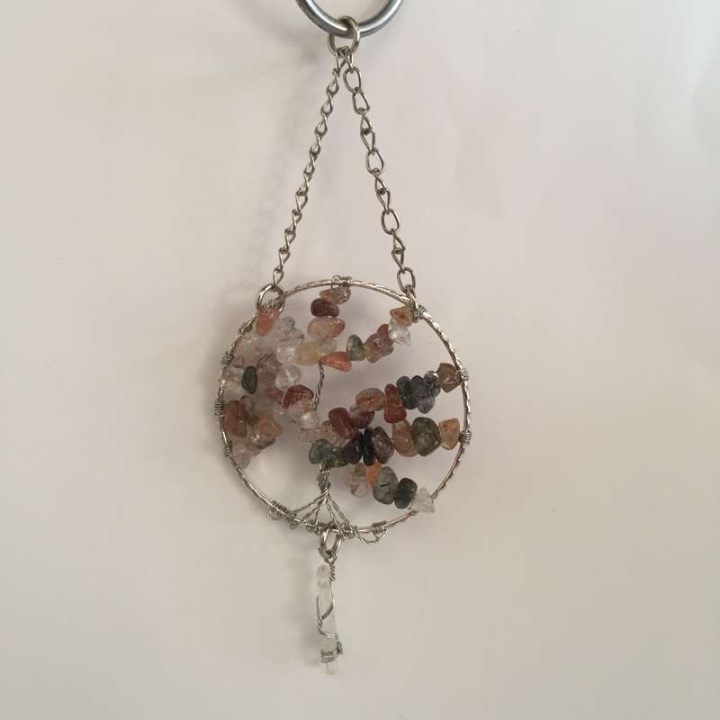 Rutilated Quartz Silver Suncatchers with Crystal Point