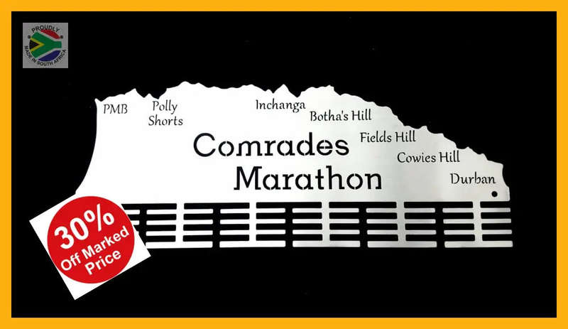 Comrades Marathon Down Run Medal Hanger 48 tier Stainless steel brush finish