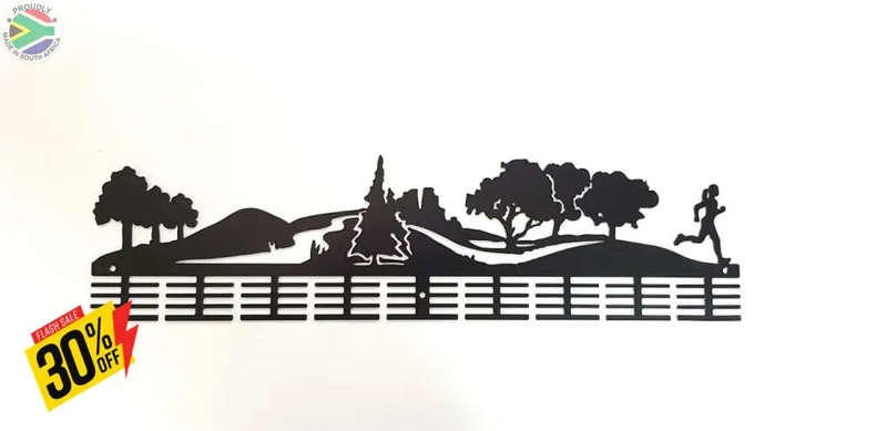 Trail running lady 72 tier medal hanger