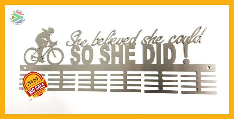 Cycling She believed she could 48 tier medal hanger