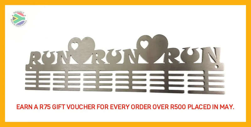 Run Heart Run 48 tier medal hanger
