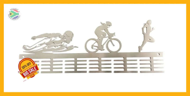 Lady Swim Bike Run Triathlon 48 tier medal hanger