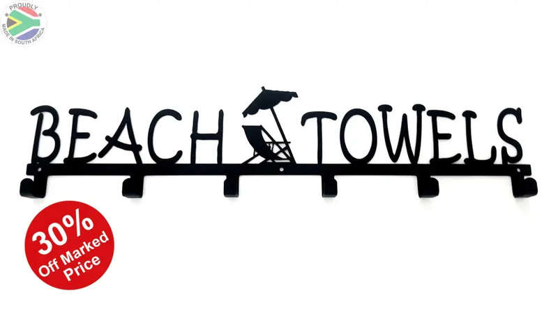 Beach Towels 6 hook towel hanger Large in Stainless steel or Black