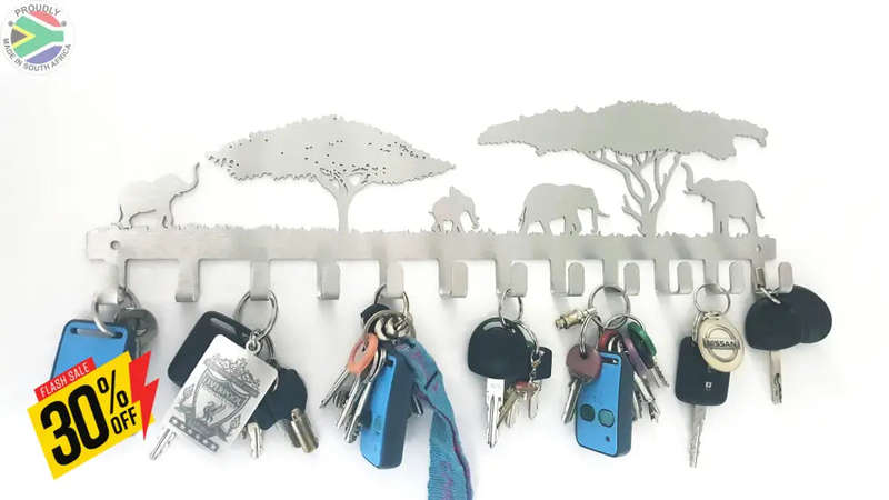 Elephants under the trees 12 hook Key hook