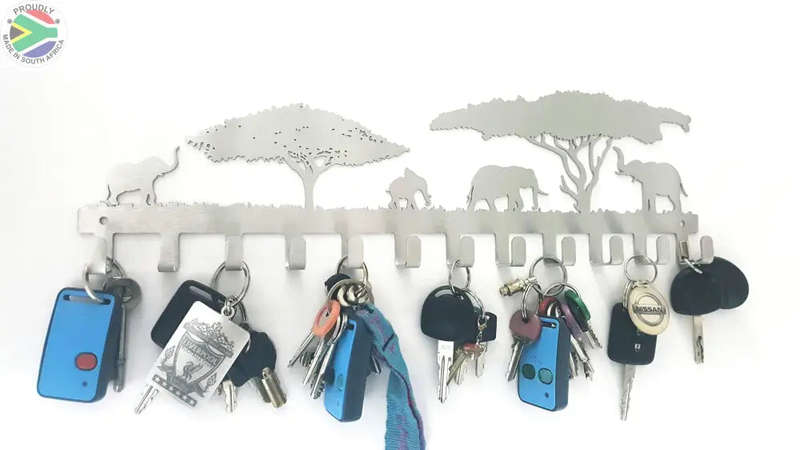 Elephants under the trees 12 hook Key hook