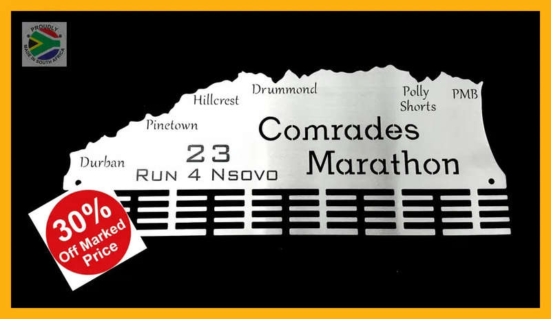 Comrades Marathon Up Run Personalised 48 Tier Medal Hanger (Made-To-Order)