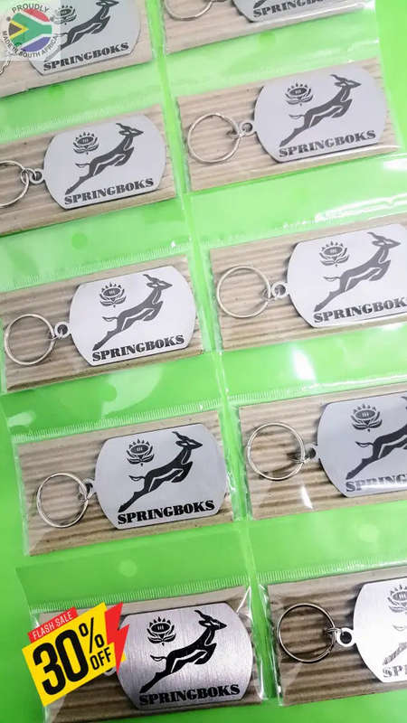 Springboks Laser engraved Key Ring-Bag Tag