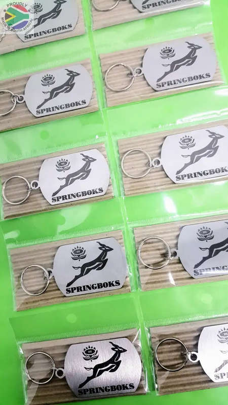 Springboks Laser engraved Key Ring-Bag Tag