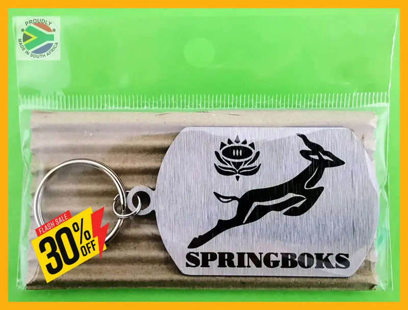 Springboks Laser engraved Key Ring-Bag Tag