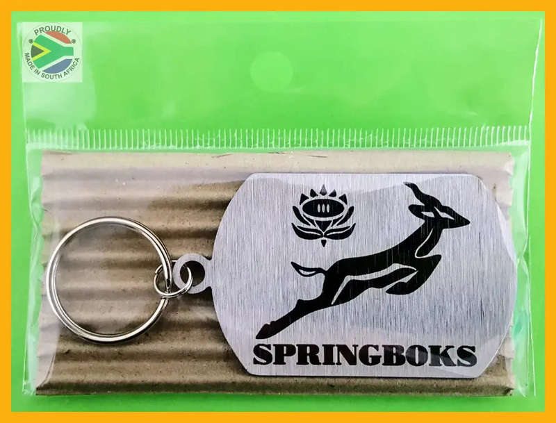 Springboks Laser engraved Key Ring-Bag Tag